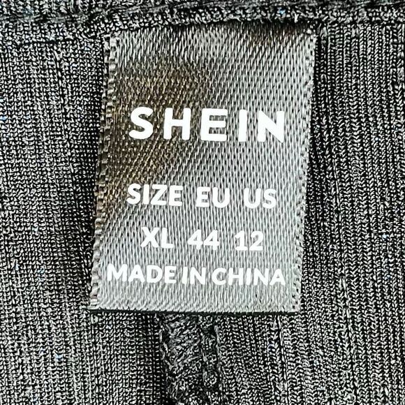 SHEIN Privé Surplice Neck Lantern Sleeve Bodycon Dress XL - Picture 8 of 11